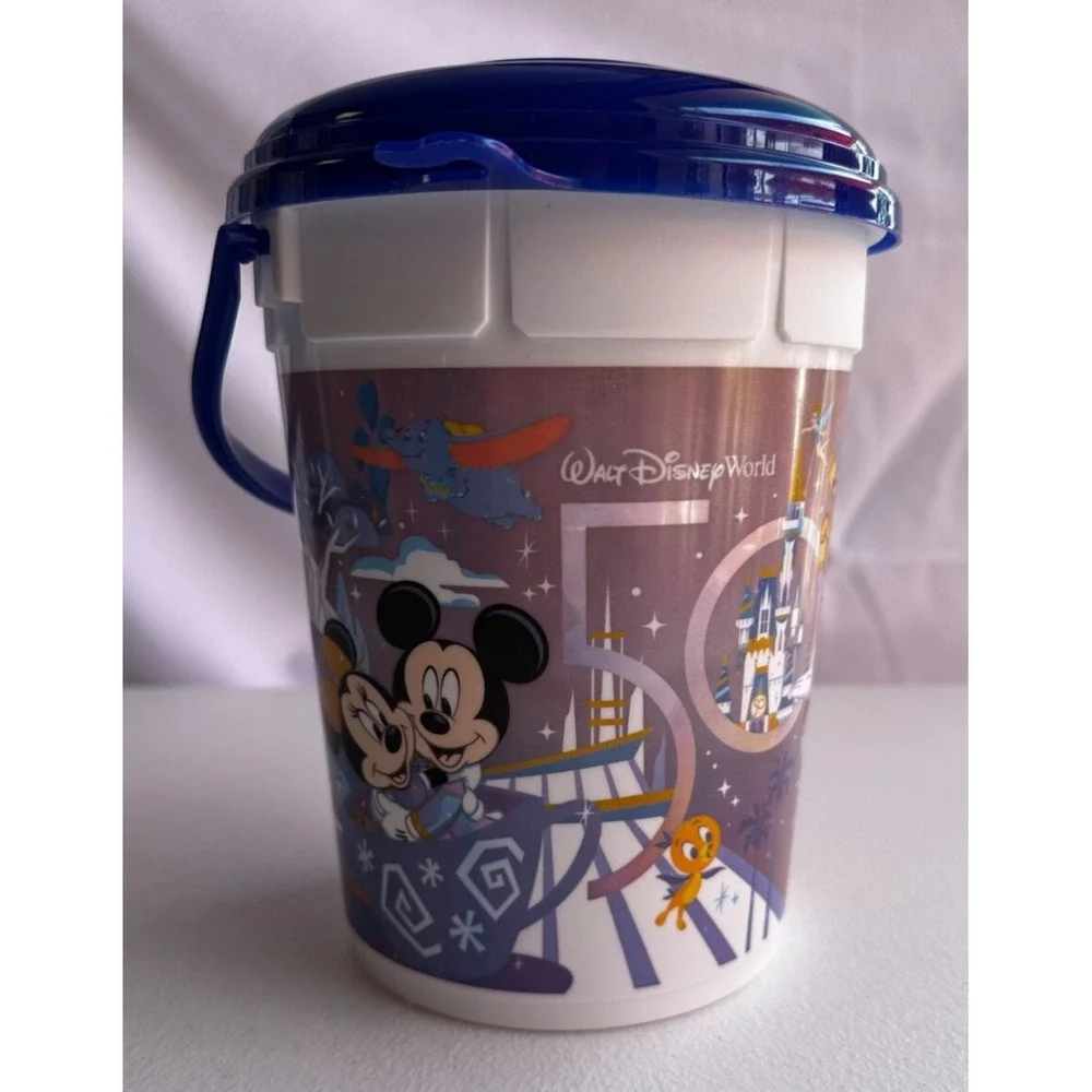 Walt‎ Disney World Parks 50th Anniversary Popcorn Bucket Mickey Minnie Mouse Lid